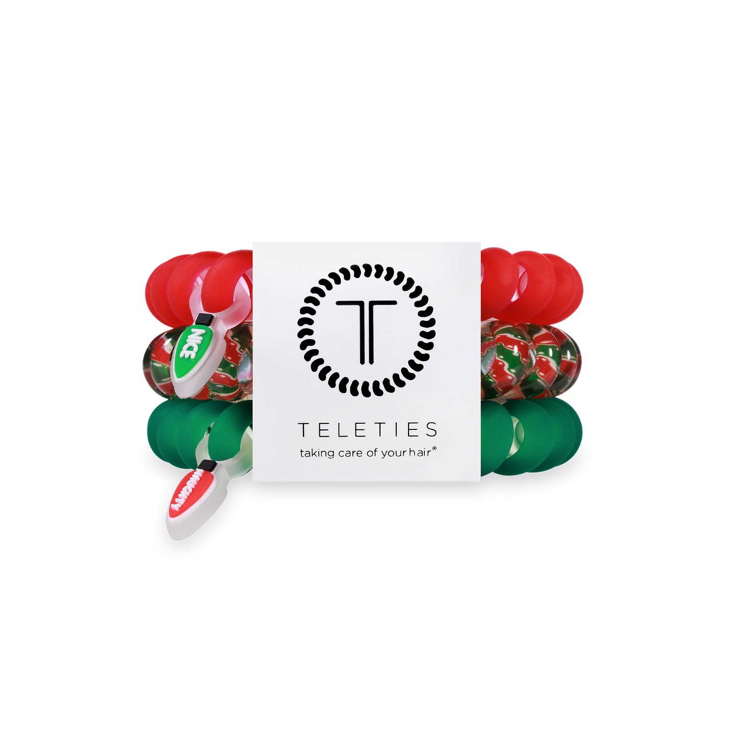 TELETIES - Spiral Hair Coils | Large | Naughty or Nice Hair Ties