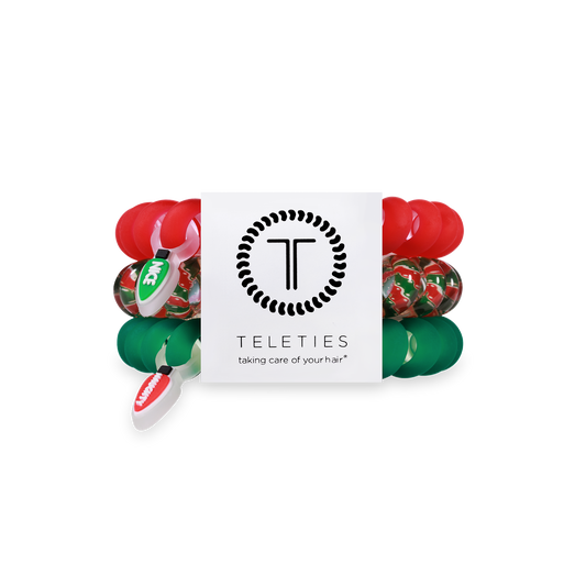 TELETIES - Spiral Hair Coils | Large | Naughty or Nice Hair Ties