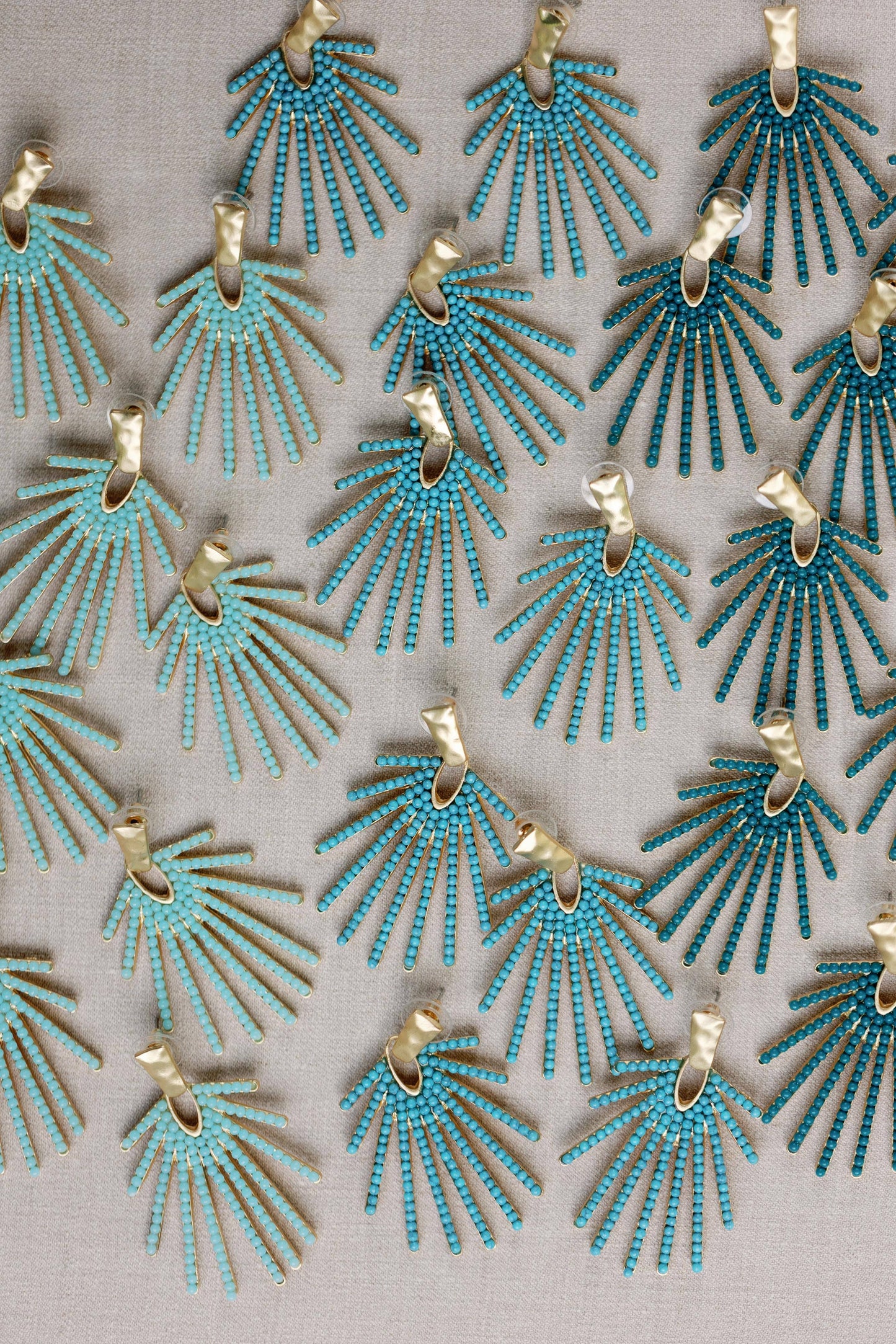 St Armands Designs of Sarasota - Light Turquoise Sunburst Statement Drop Earrings