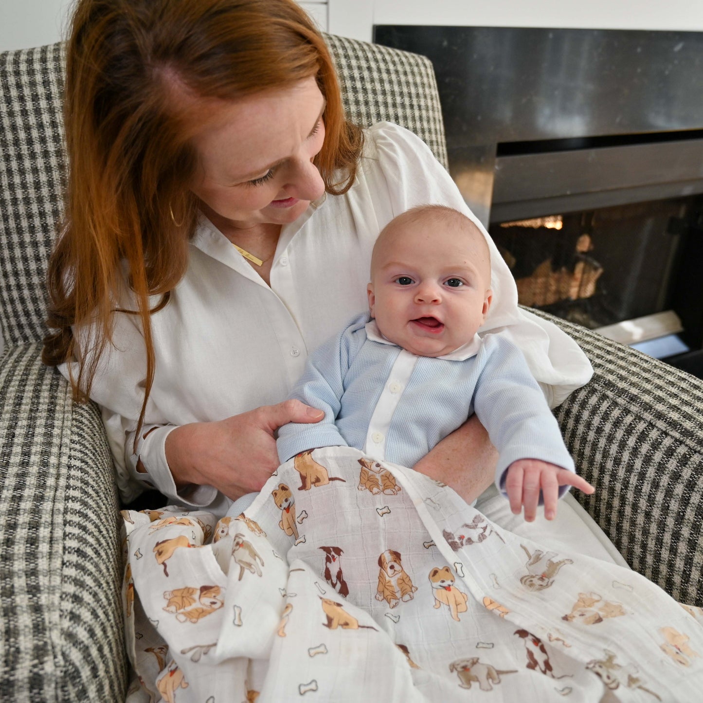 LollyBanks - Woof Woof Baby Muslin Swaddle Blanket