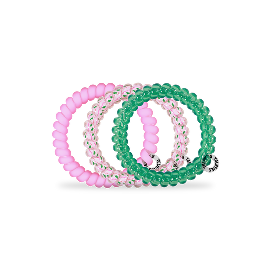 TELETIES - Spiral Hair Coils | Small | Merry Pinkmas Hair Ties