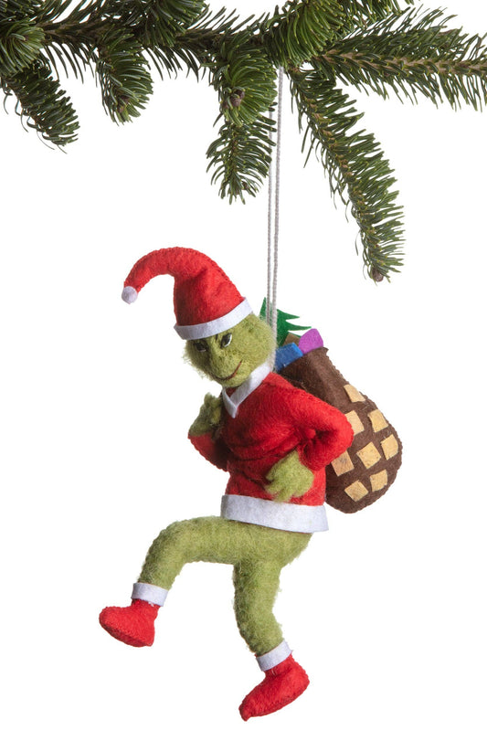 Silk Road Bazaar - Santa Grinch Ornament