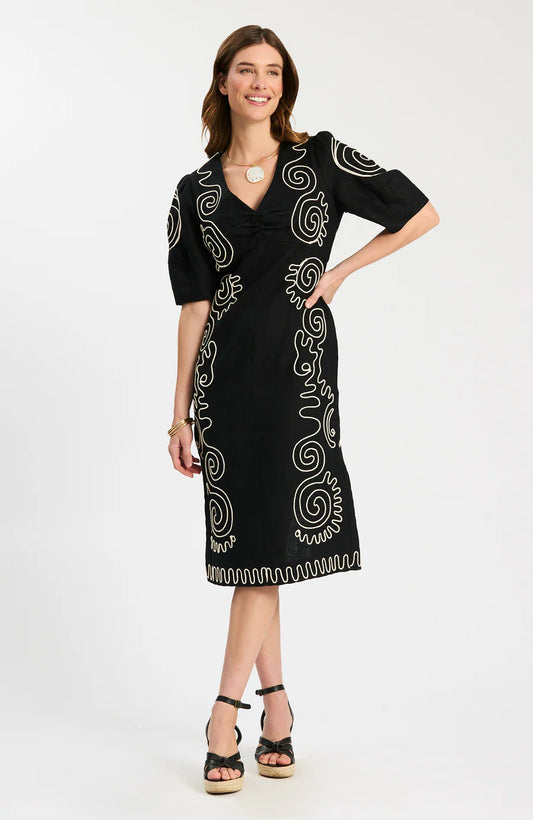 Tyler Boe - Posey Linen Embroidered Midi Dress