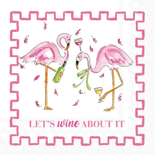 Let's Wine About It Flamingo Napkins