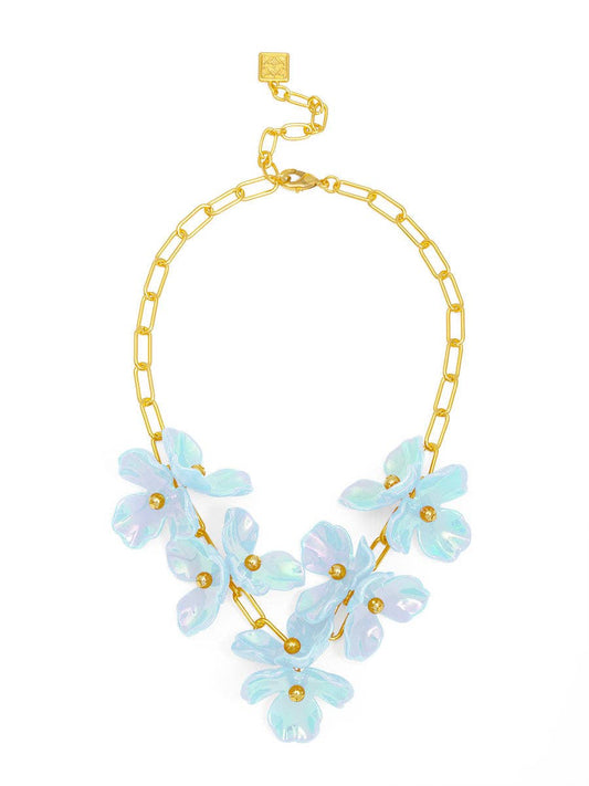 ZENZII Jewelry - Iridescent Resin 3-Petal Collar Necklace
