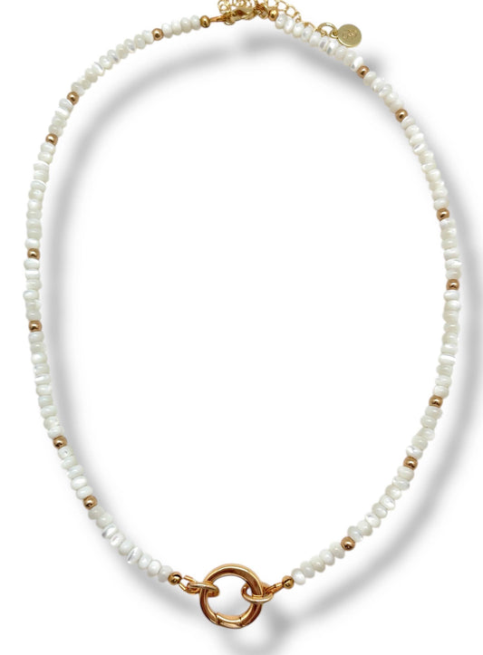 Shiver + Duke - Mother of Pearl Beaded Necklace