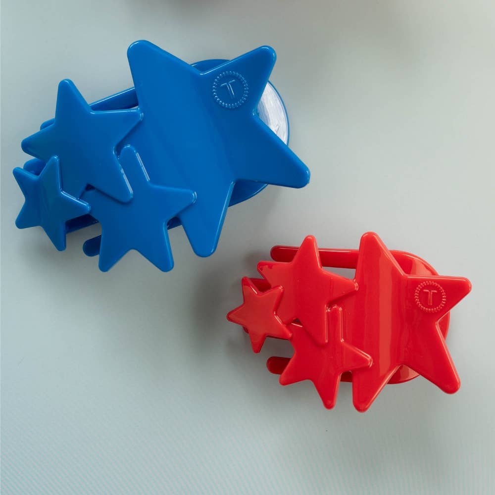 TELETIES - Flat Hair Clip | Large | Red Shooting Star