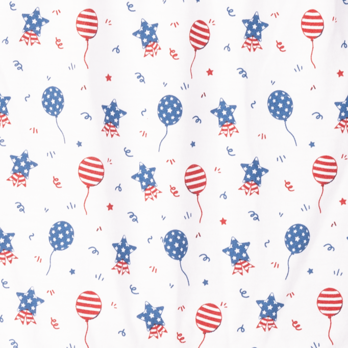 Feather Baby - Yoke Romper - 4th of July Balloons - Pima Cotton Baby Gift