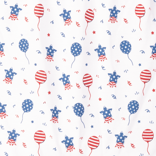 Feather Baby - Yoke Romper - 4th of July Balloons - Pima Cotton Baby Gift