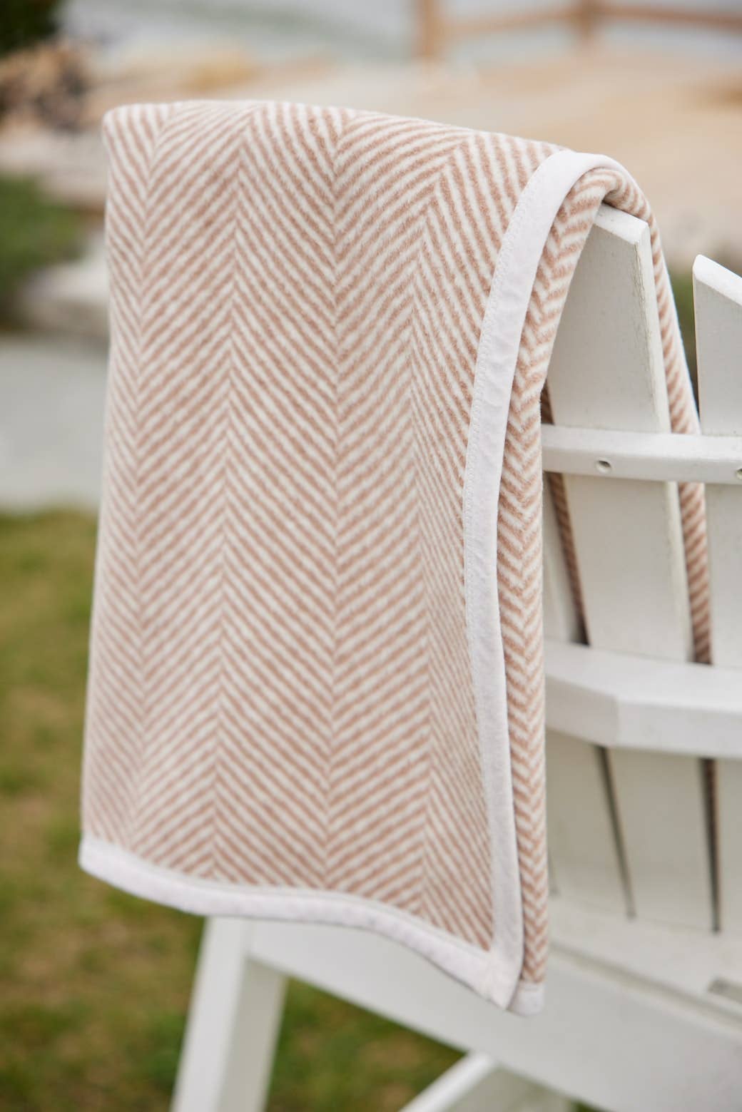 Harborview Herringbone Tan Blanket