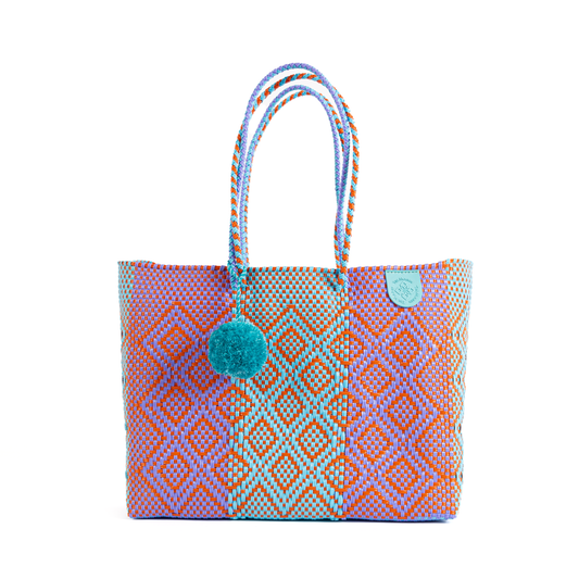 Sunset Woven Plastic Beach Super Tote