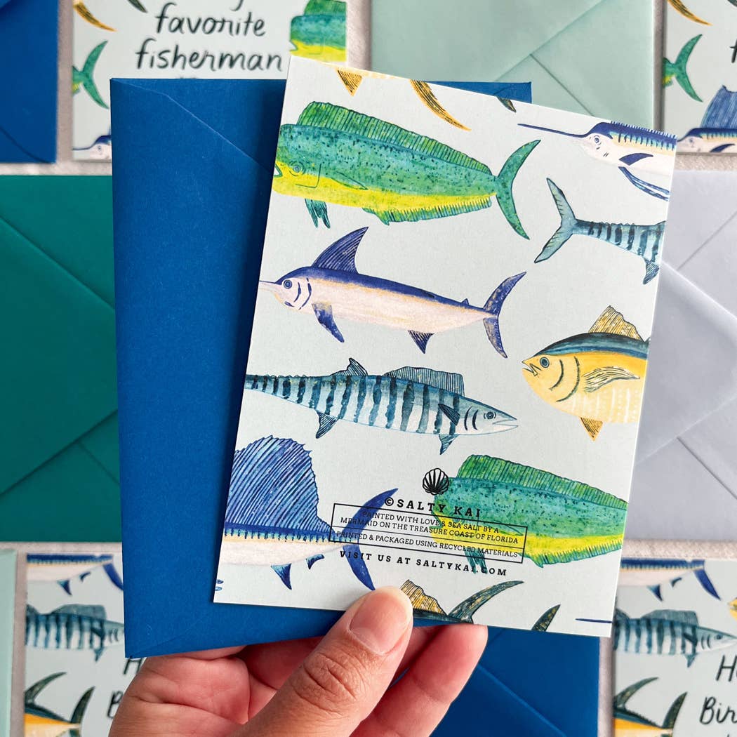 Salty Kai - Happy Birthday Fisherman Card 
