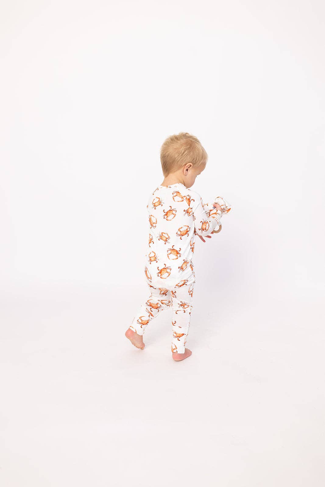 Southern Slumber - Orange Crab Double Zipper Bamboo Infant Sleeper