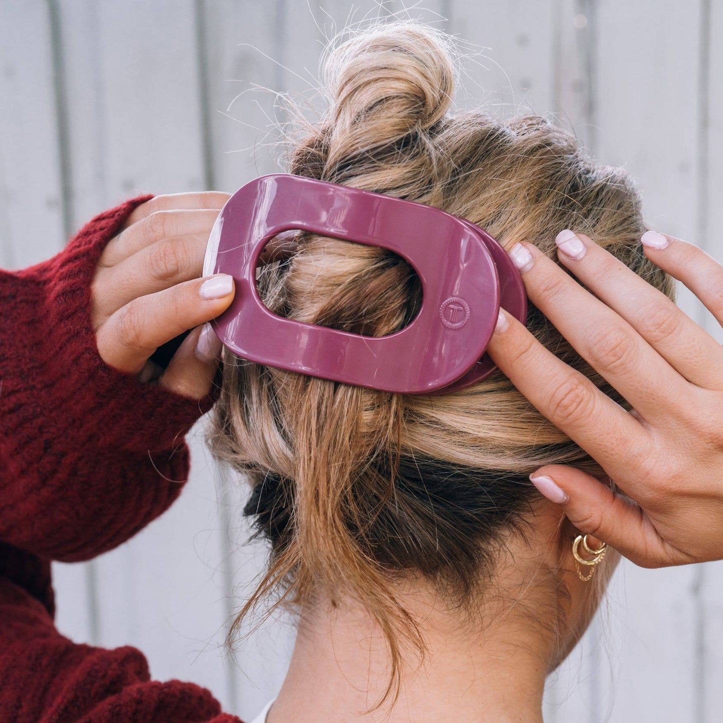TELETIES - Flat Round Hair Clip | Large | Wild Side