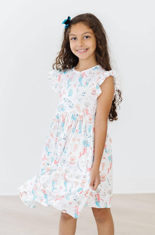 Mila & Rose - Mermaid Friends Flutter Sleeve Twirl Dress