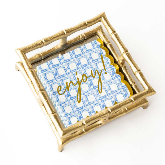 8 Oak Lane - Blue Cane Paper Beverage Napkin Packs