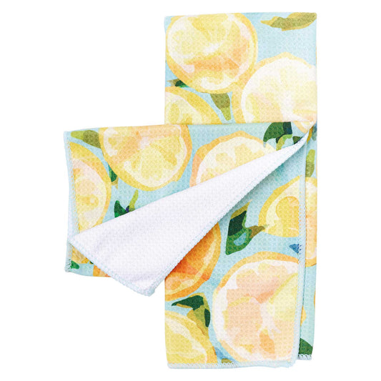 rockflowerpaper - LEMON SLICES blu Kitchen Tea Towel