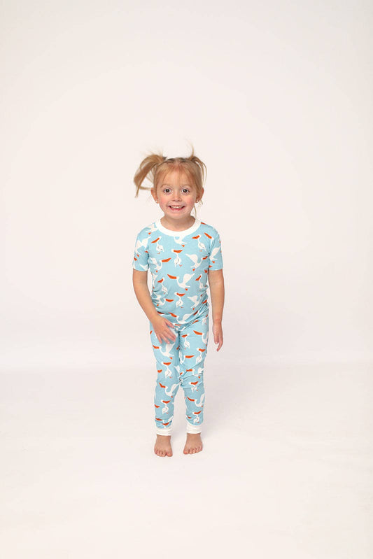 Southern Slumber - Pelican Short Sleeve 2 Piece Toddler Bamboo Pajama Set