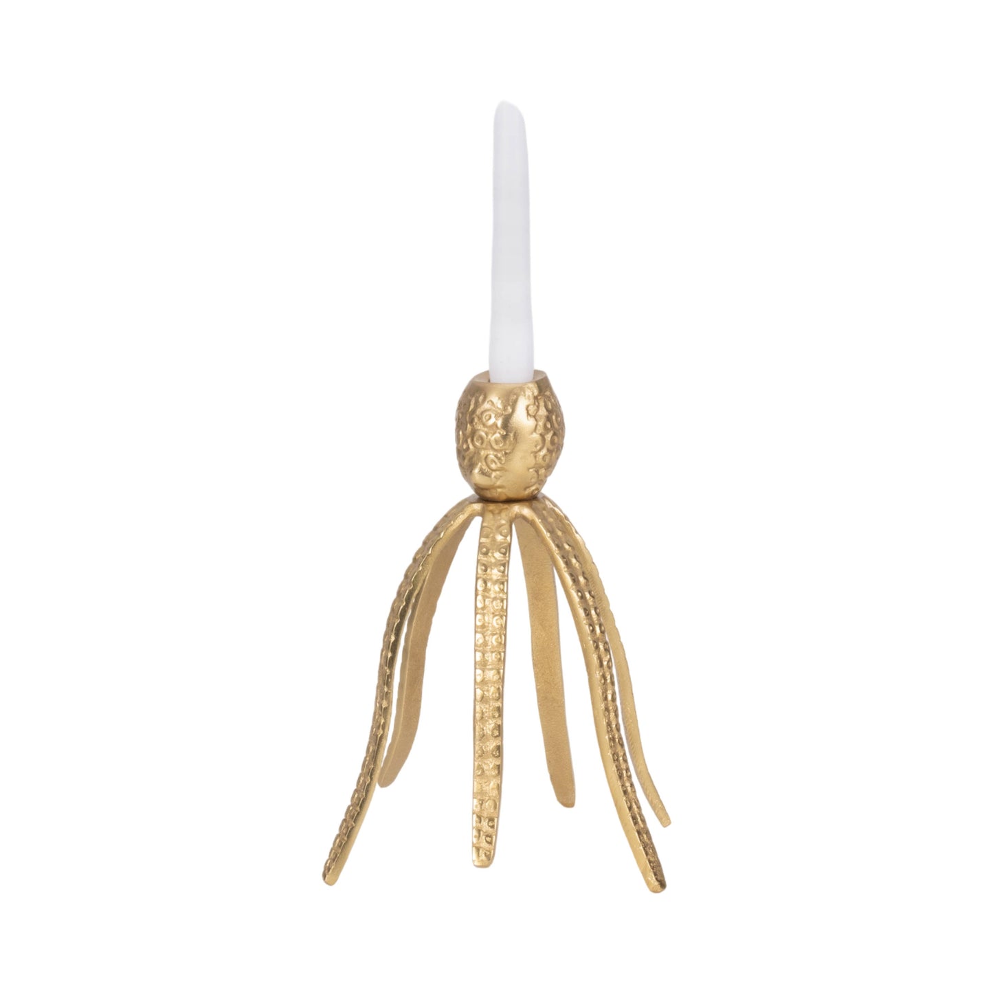 Sagebrook Home - Candle Holder - Gold Metal Coastal Octopus Taper, 10 in.