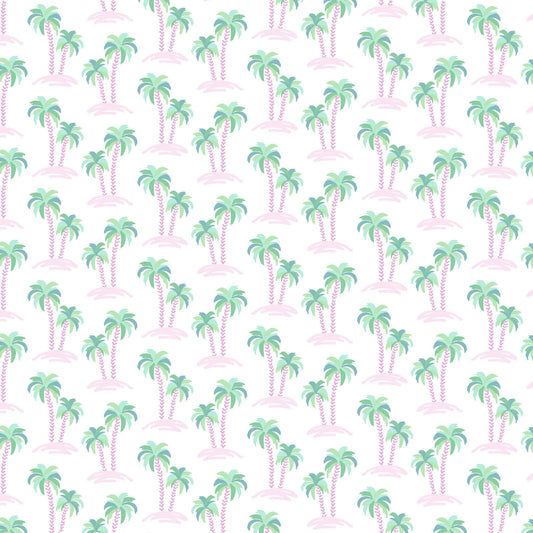 Lila + Hayes - Riley Women's Pajama Short Set - Palm Tree Isle Pink