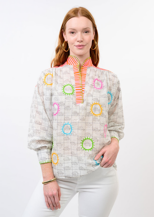 Ivy Jane Fish in the Sun popover top