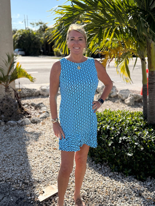 Lulu B - Rope Sleeveless Ruffle Trim Dress