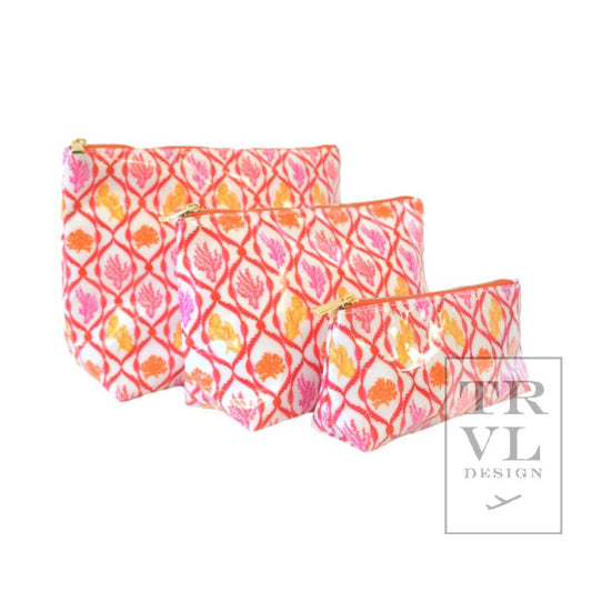 TRVL Design - Luxe Gloss Trio Bags - Red Coral