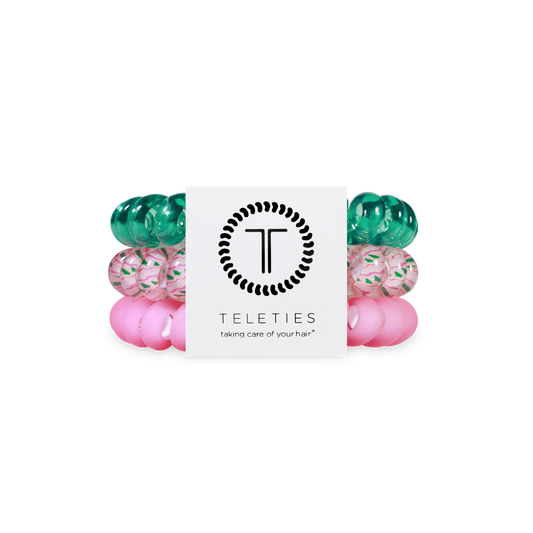 TELETIES - Spiral Hair Coils | Large | Merry Pinkmas Hair Ties