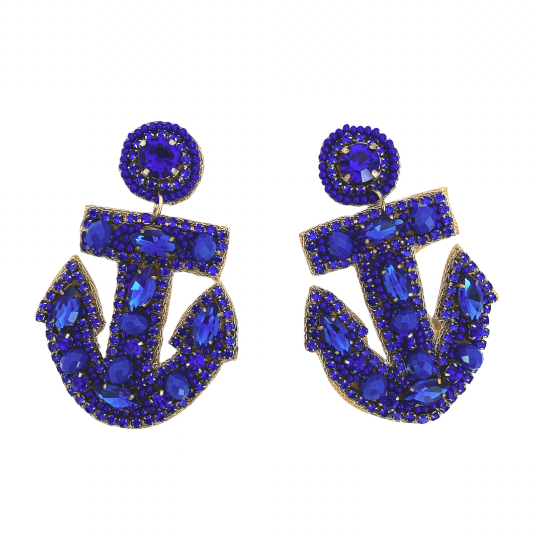 Beth Ladd Collections - Blue Anchor Earrings