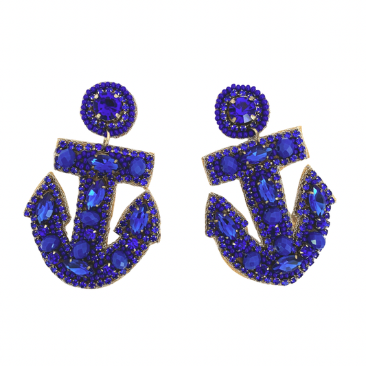 Beth Ladd Collections - Blue Anchor Earrings