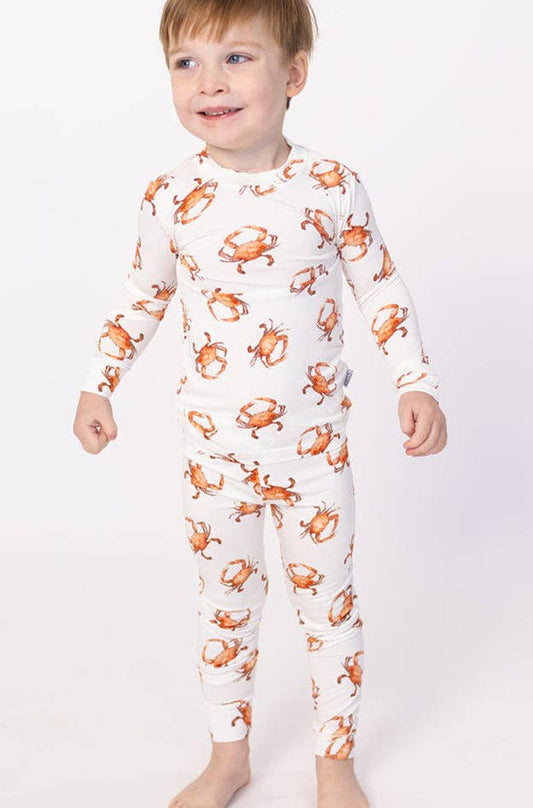 Southern Slumber - Orange Crab 2 Piece Bamboo Toddler Pajama Set