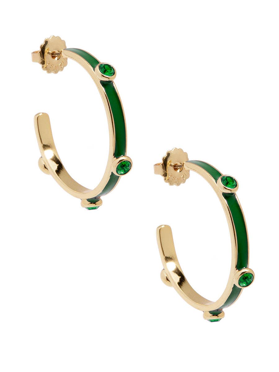 ZENZII Jewelry - Enamel Hoop Earring with Crystals