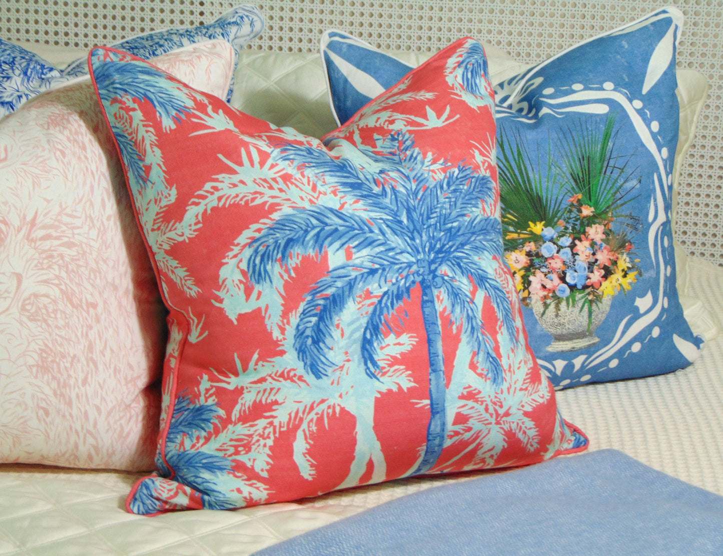 Lowcountry Linens - Limited Edition Palm Beach  Pillow Cover and Insert, With Welt