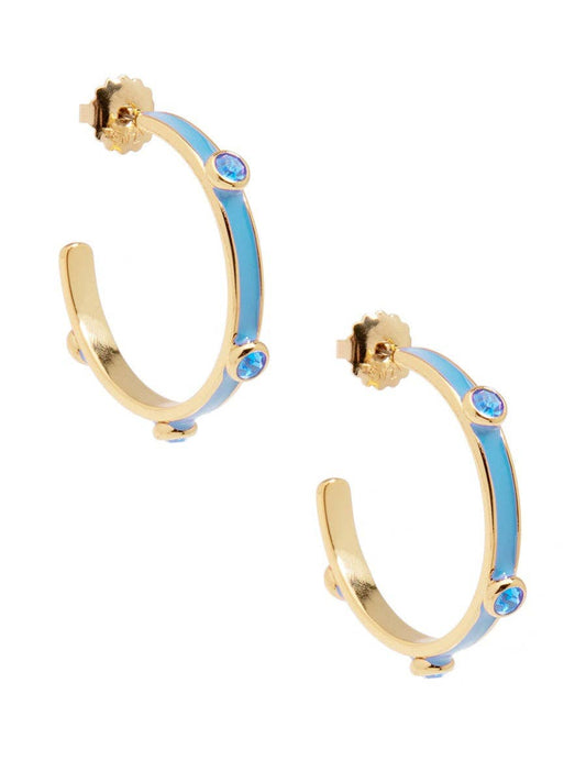 ZENZII Jewelry - Enamel Hoop Earring with Crystals