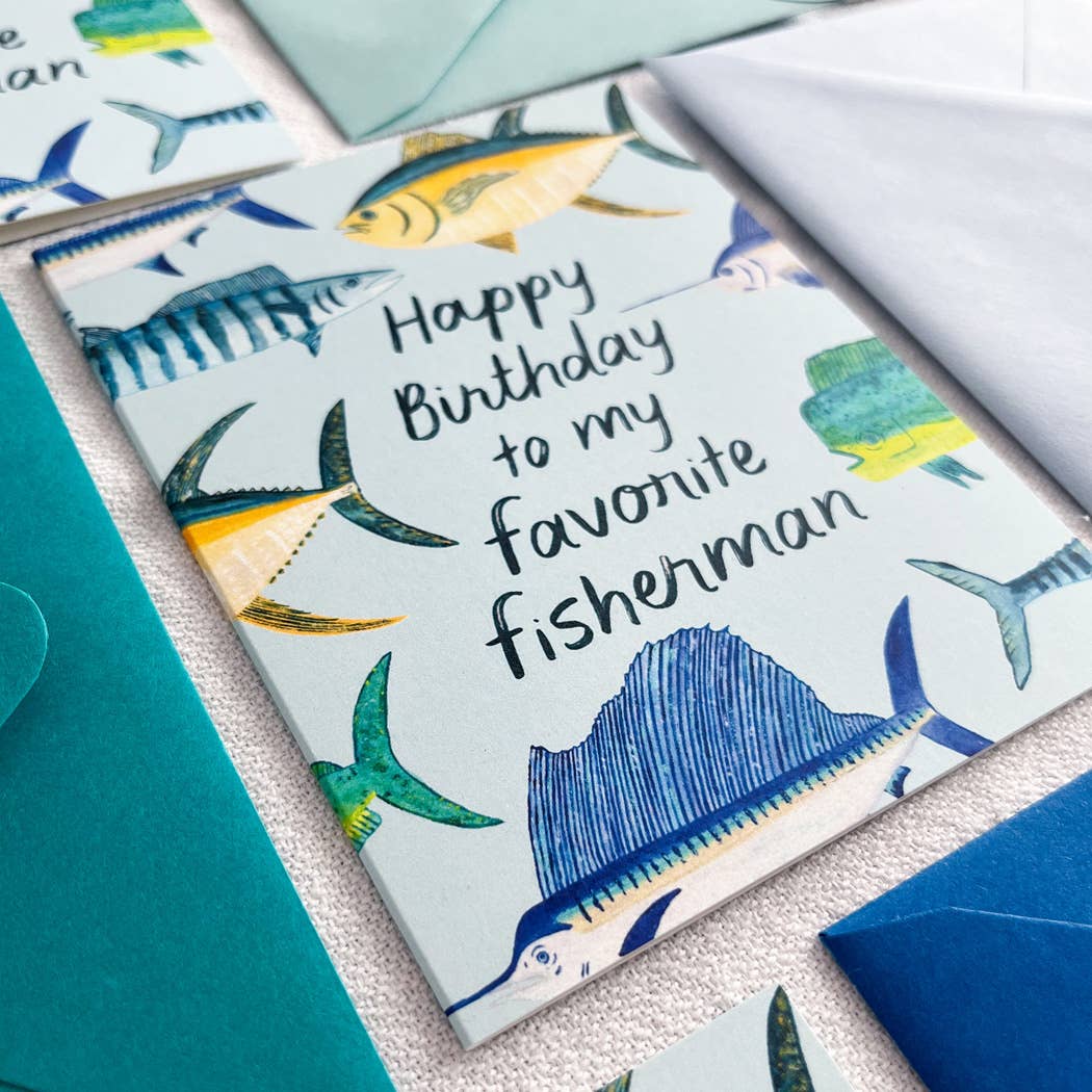 Salty Kai - Happy Birthday Fisherman Card 