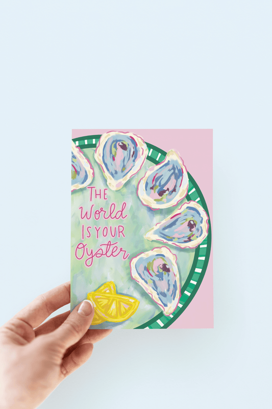 The Shelley Society - The World Is Your Oyster Beach Coastal Greeting Card