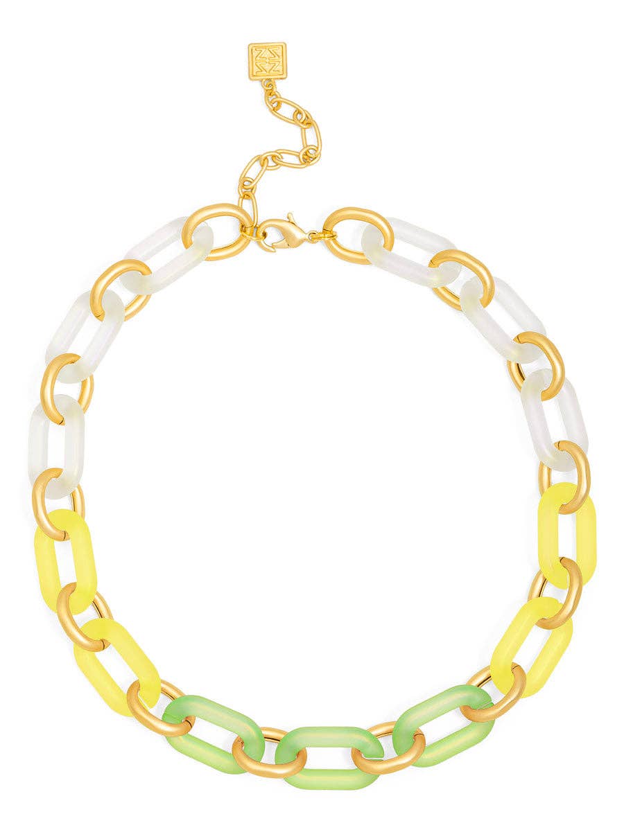 ZENZII Jewelry - Multi-Color Resin Oval Links Collar Necklace