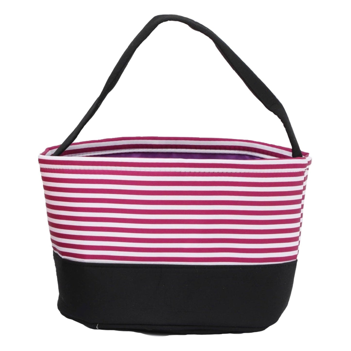 Love That Cotton - Gingham/Seersucker Bucket Bag - Easter Basket  with Egg Embroidery