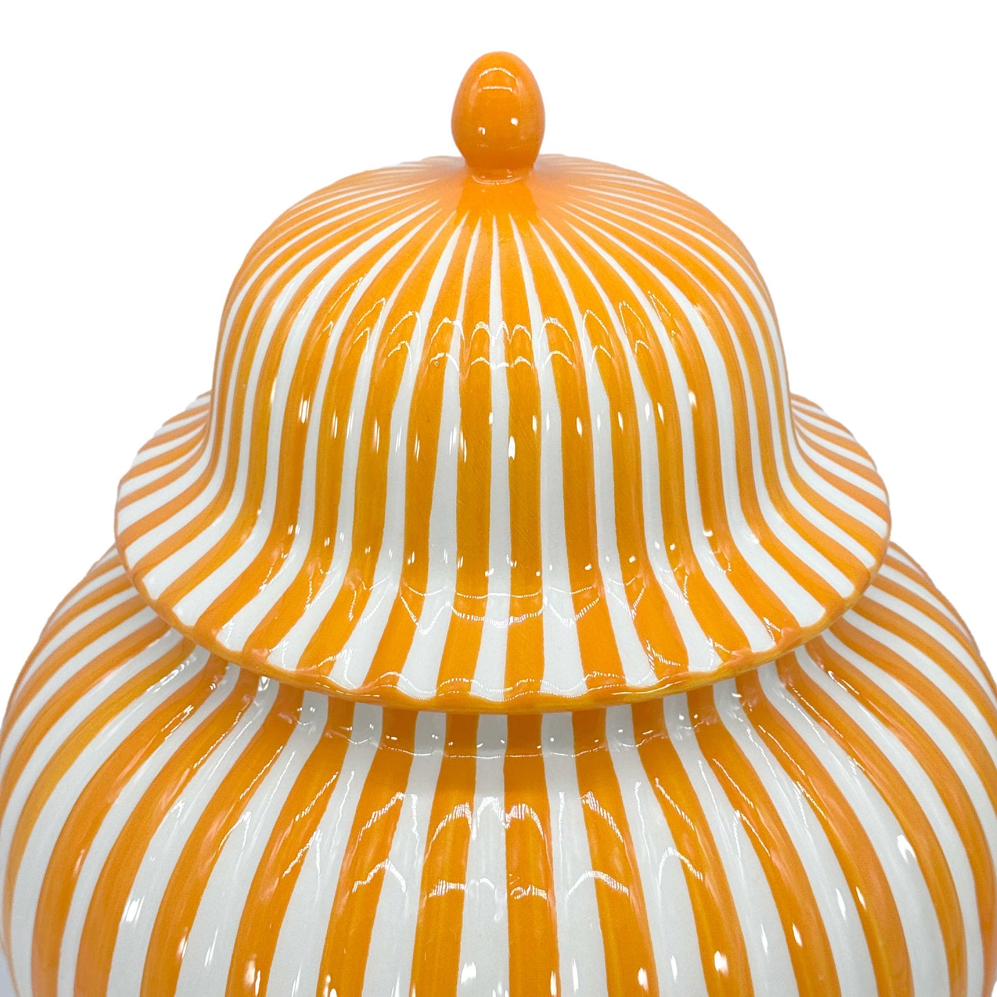 Galt International Company - Orange & White Candy Cane Striped Ceramic Vase 18"