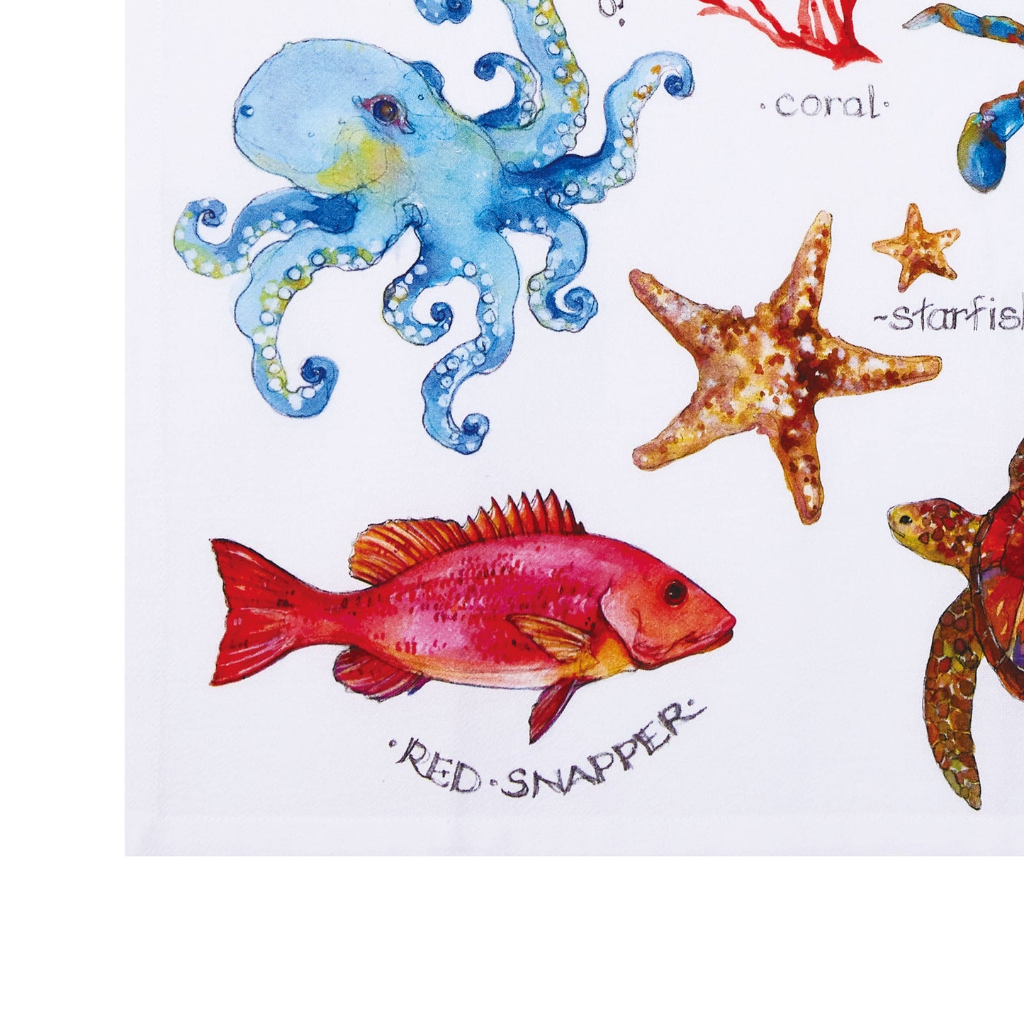 Peking Handicraft- Field Guide Sealife Kitchen Towel