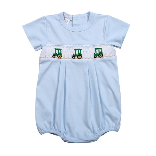 Hug Me First - BLUE HAND SMOCKED TRACTORS BUBBLE