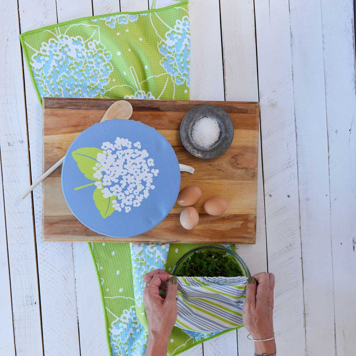 rockflowerpaper - HYDRANGEA blu Kitchen Tea Towel