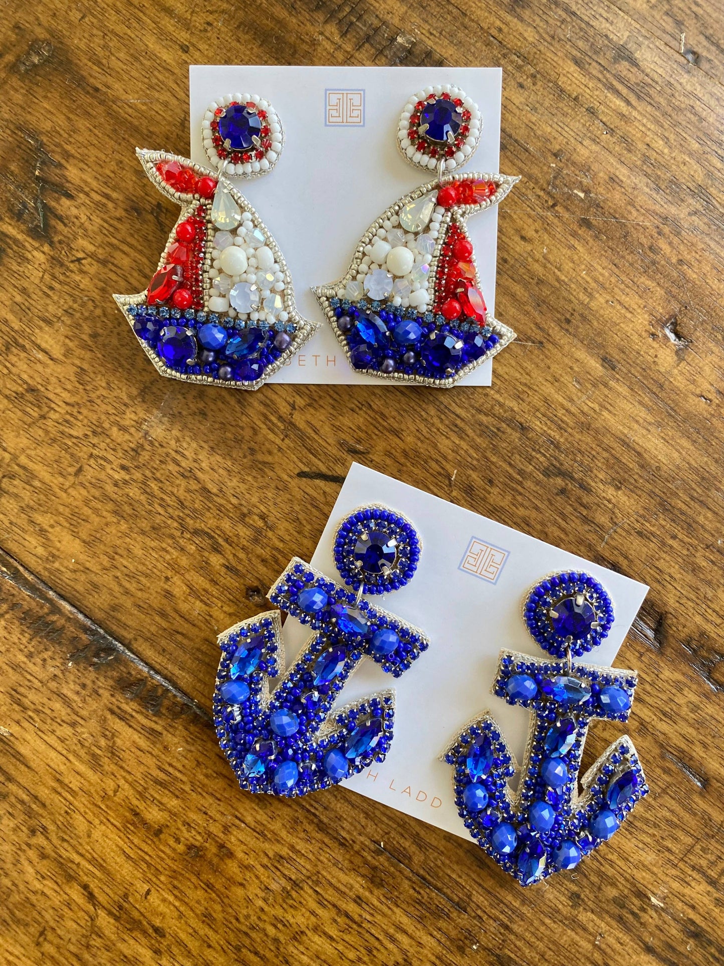 Beth Ladd Collections - Blue Anchor Earrings