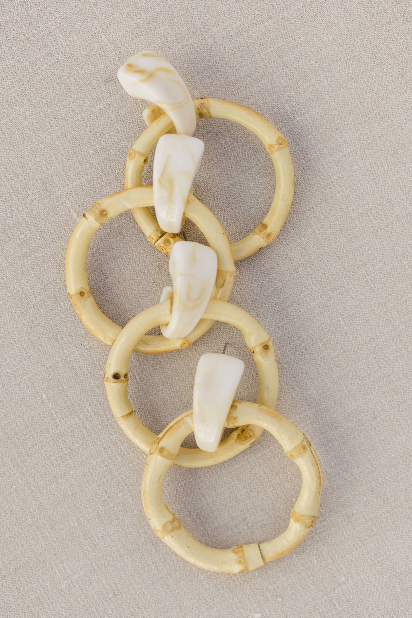 St Armands Designs of Sarasota - Light Brown Bamboo Statement Drop Earrings