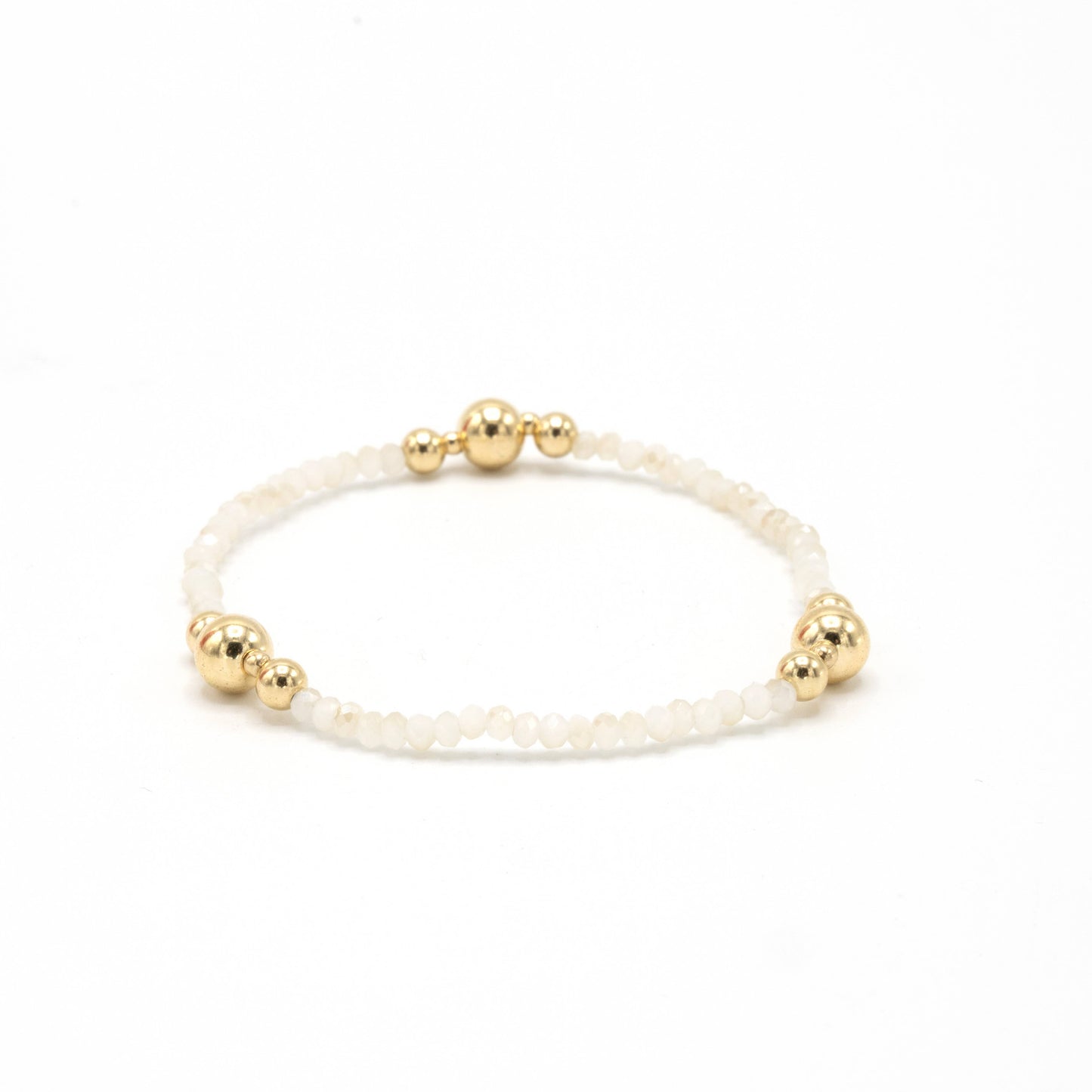 erin gray - The Nantucket Shimmer Winter White & 14k Gold- Filled Beaded Bracelet