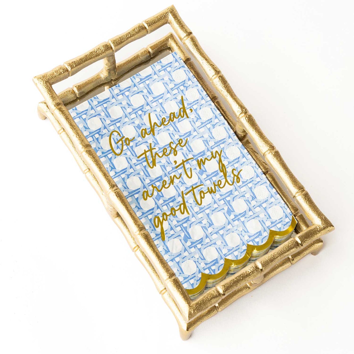 8 Oak Lane - Blue Cane Paper Guest Towel Packs