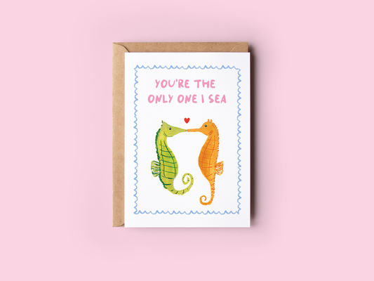 The Shelley Society - Only One I Sea Beach Coastal Romance Greeting Card