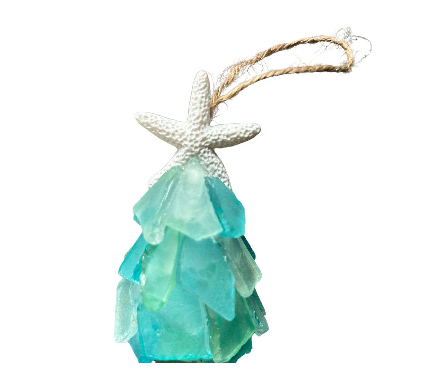 Sea Glass 3D Christmas Ornament - Personalized Tag