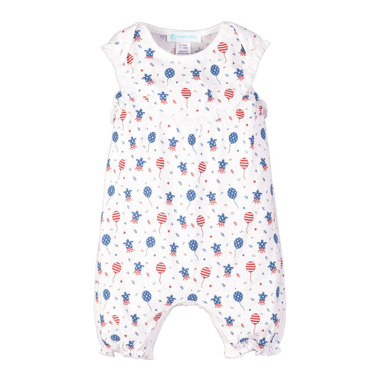 Feather Baby - Yoke Romper - 4th of July Balloons - Pima Cotton Baby Gift