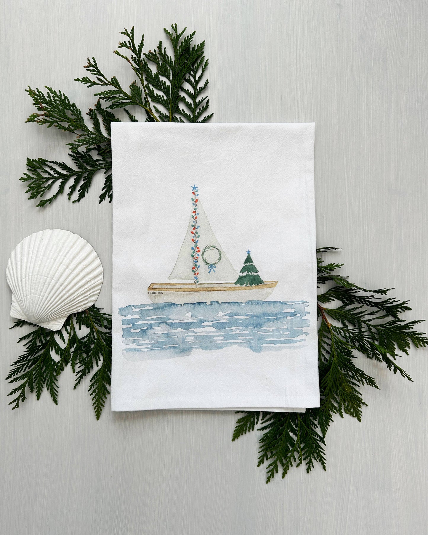 Holiday Flotilla Tea Towel